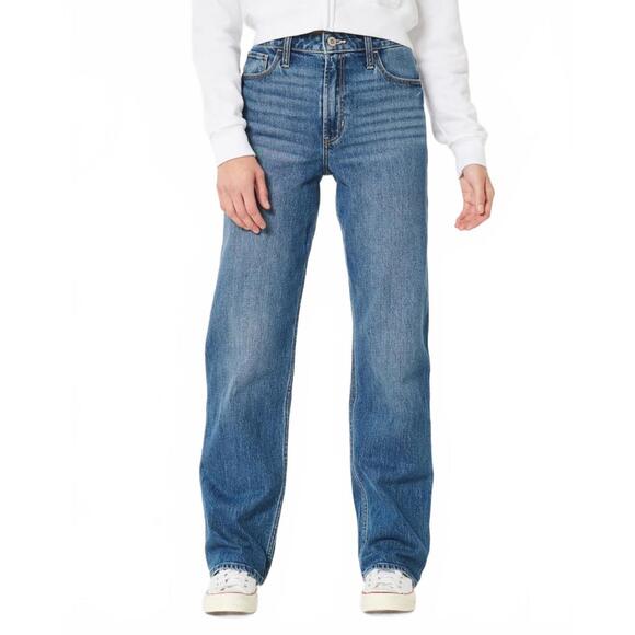Hollister Blue Straight Leg Jeans Relaxed Fit Size 20R - Picture 1 of 5